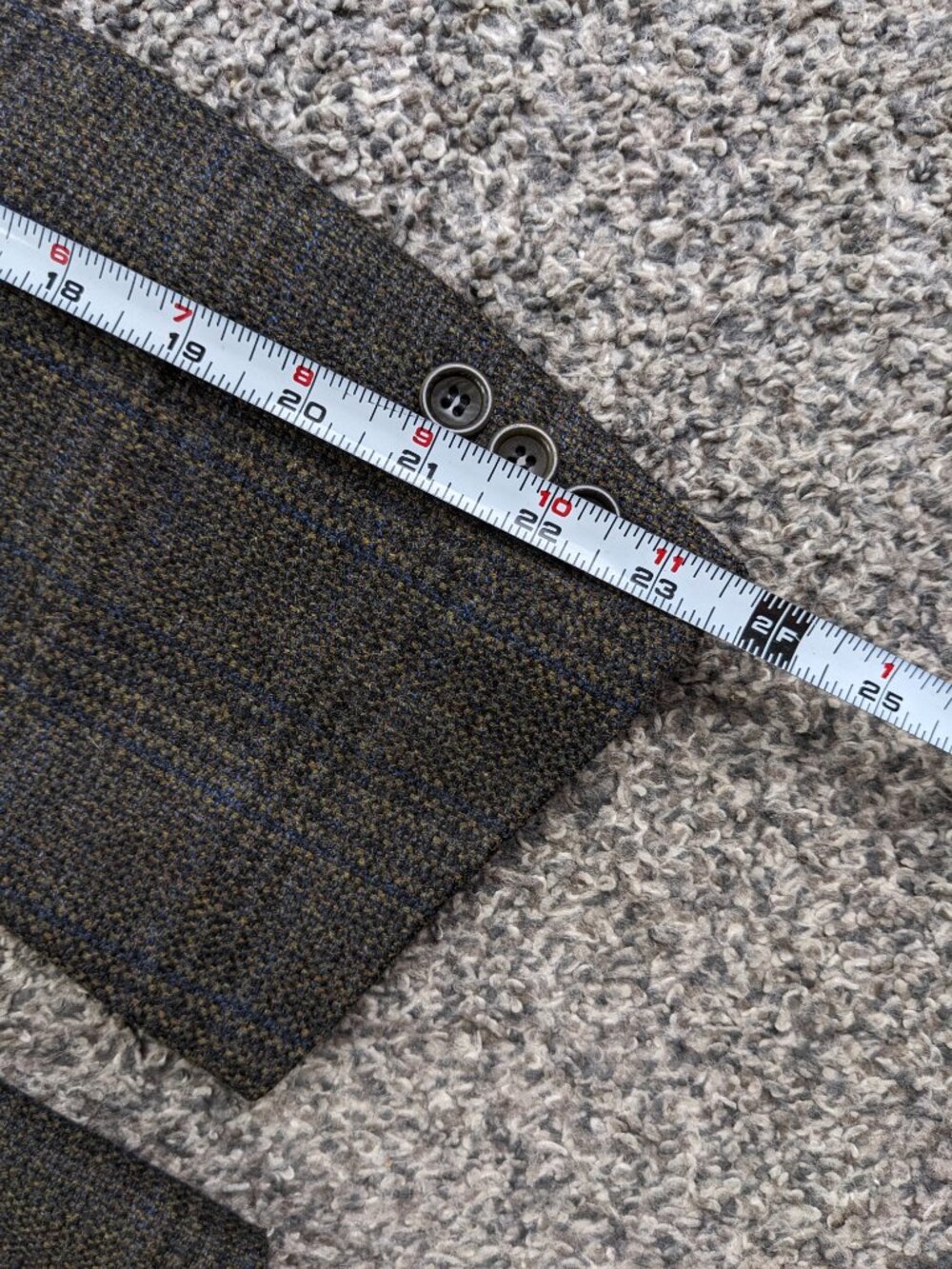 Canali Sport Coat Blazer Tweed Wool Glen Windowpane Plaid Brown Blue 44R - Picture 9 of 11